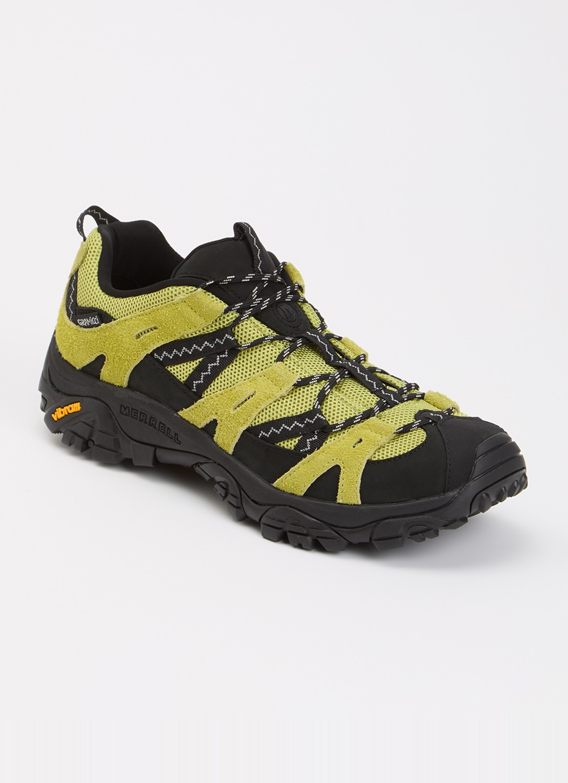 Merrell Moab 2 Siren x Gramicci sneaker met suède details - voorkant citroengeel