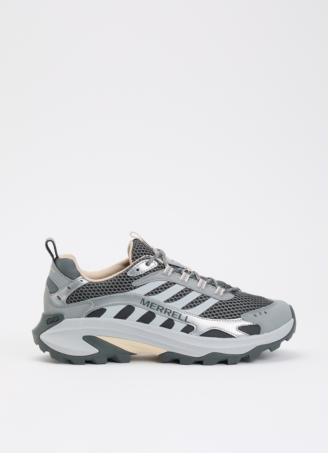 Merrell Moab Speed 2 Vent 2K sneaker van mesh met metallic details - voorkant blauwgrijs