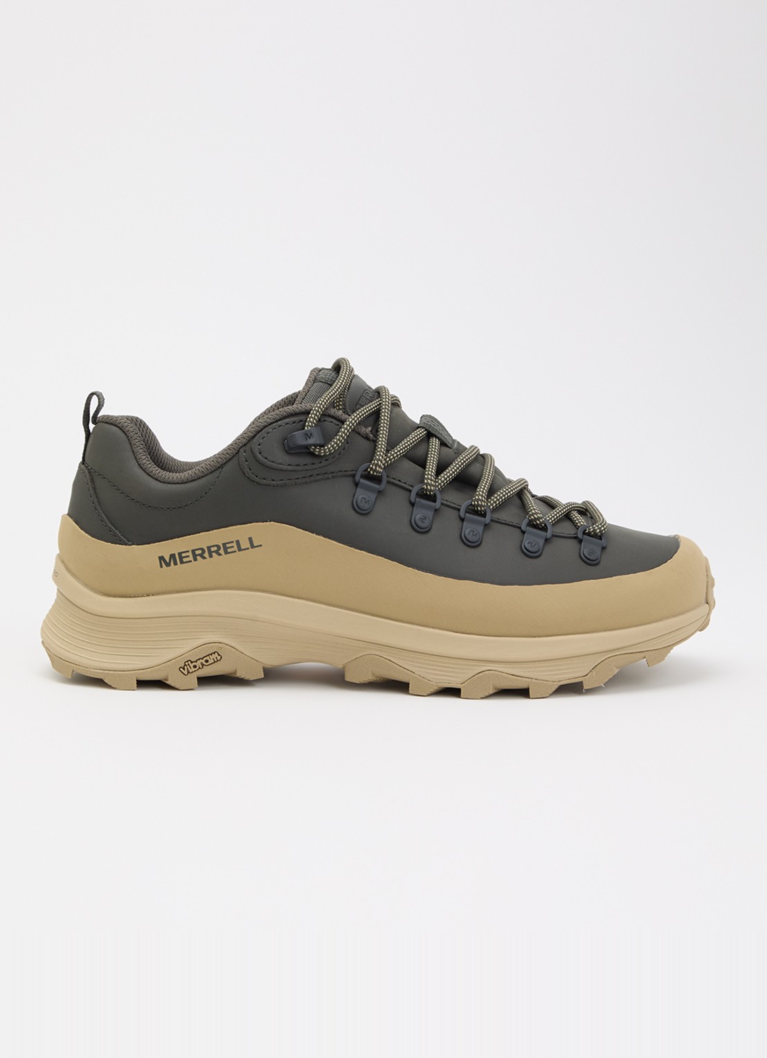 Merrell Ontario Speed sneaker van leer - voorkant 2 bronsgroen