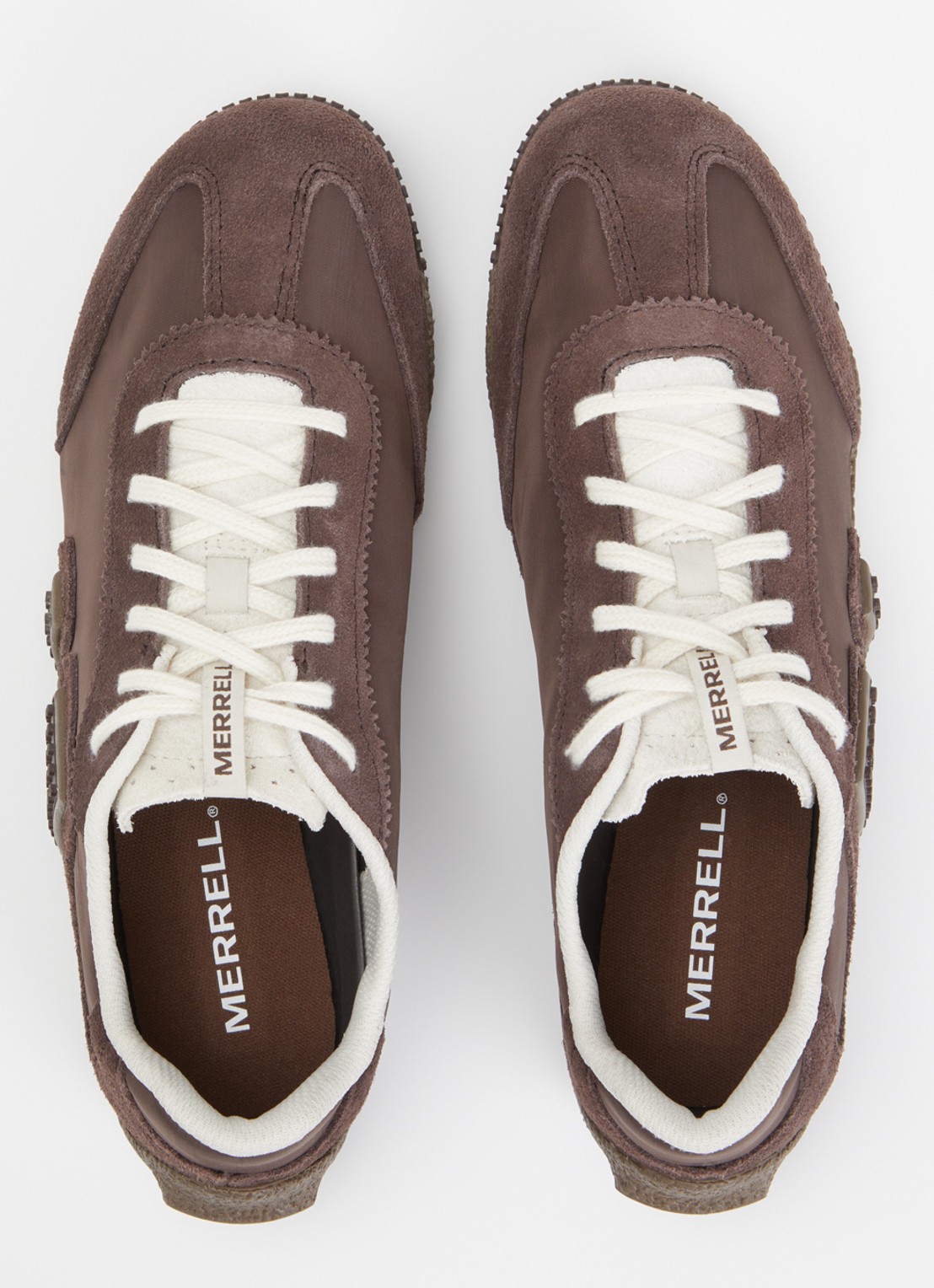 Merrell Relay Fly Vent sneaker van suède met mesh details - detail 4 chocoladebruin