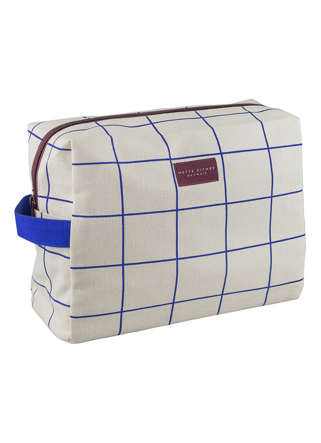 Mette Ditmer Bring-It toilettas met streepprint - voorkant creme
