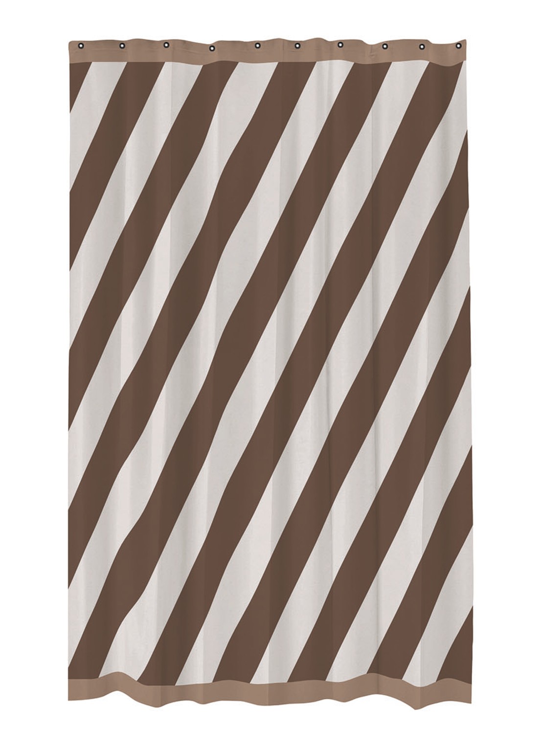 Mette Ditmer Diagonal douchegordijn 200 x 150 cm - voorkant chocoladebruin