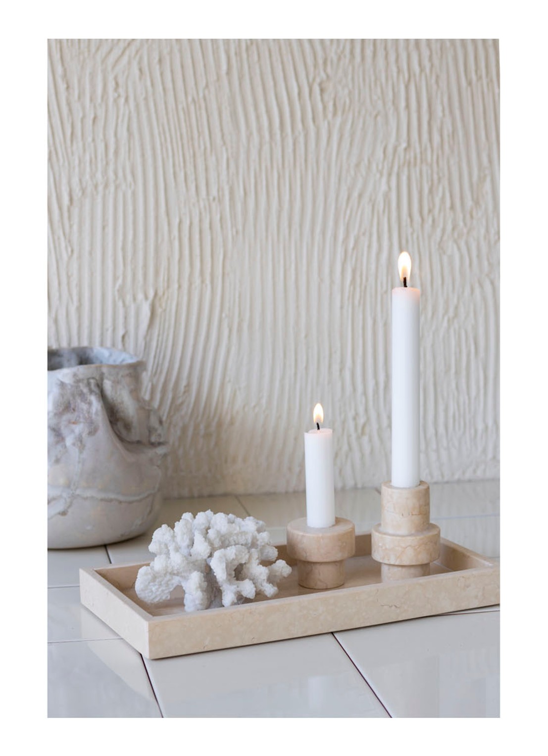 Mette Ditmer Marble opbergschaal van marmer 31 x 16 cm - voorkant 2 zand