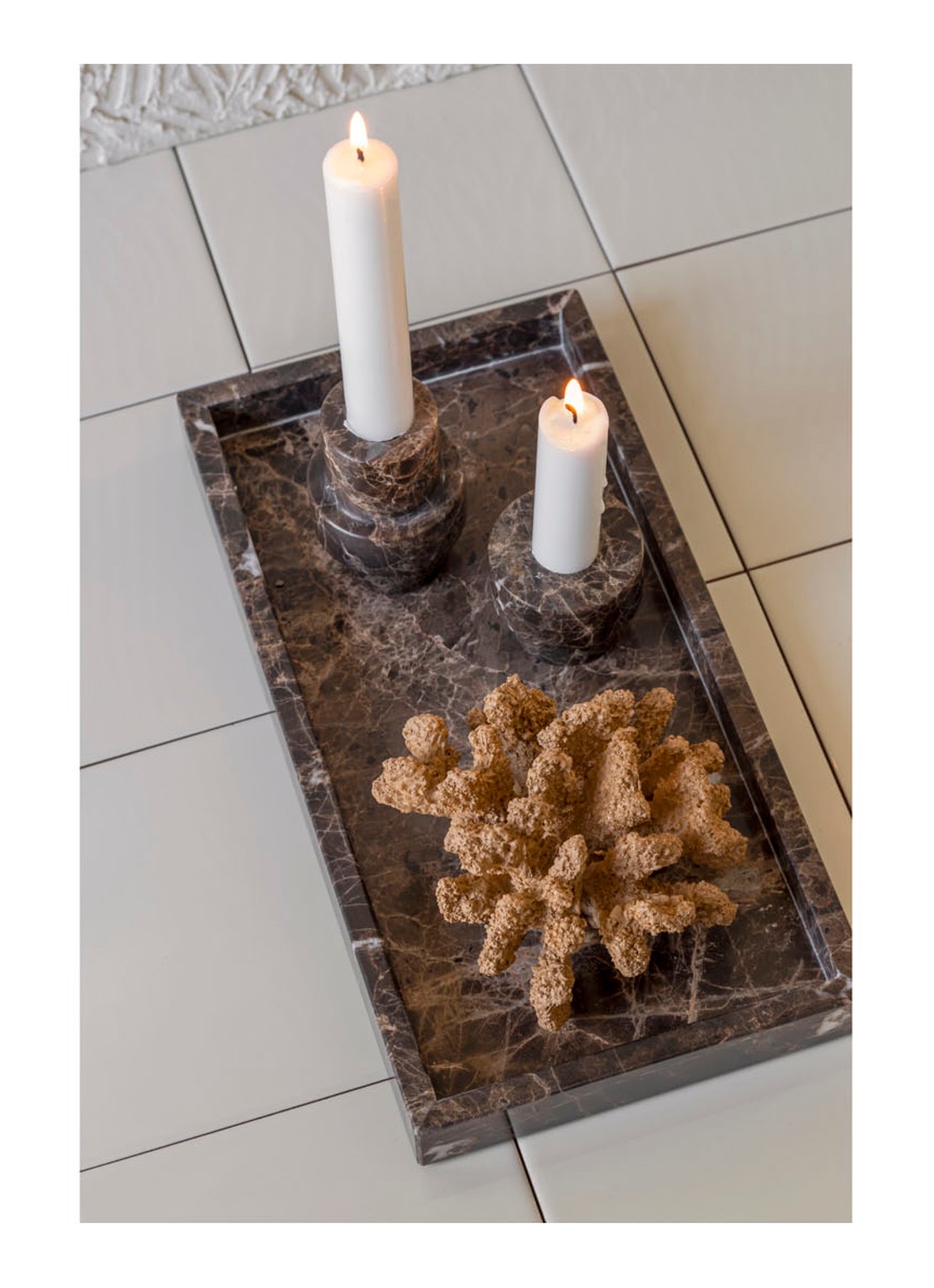 Mette Ditmer Marble opbergschaal van marmer 31 x 16 cm - detail bruin