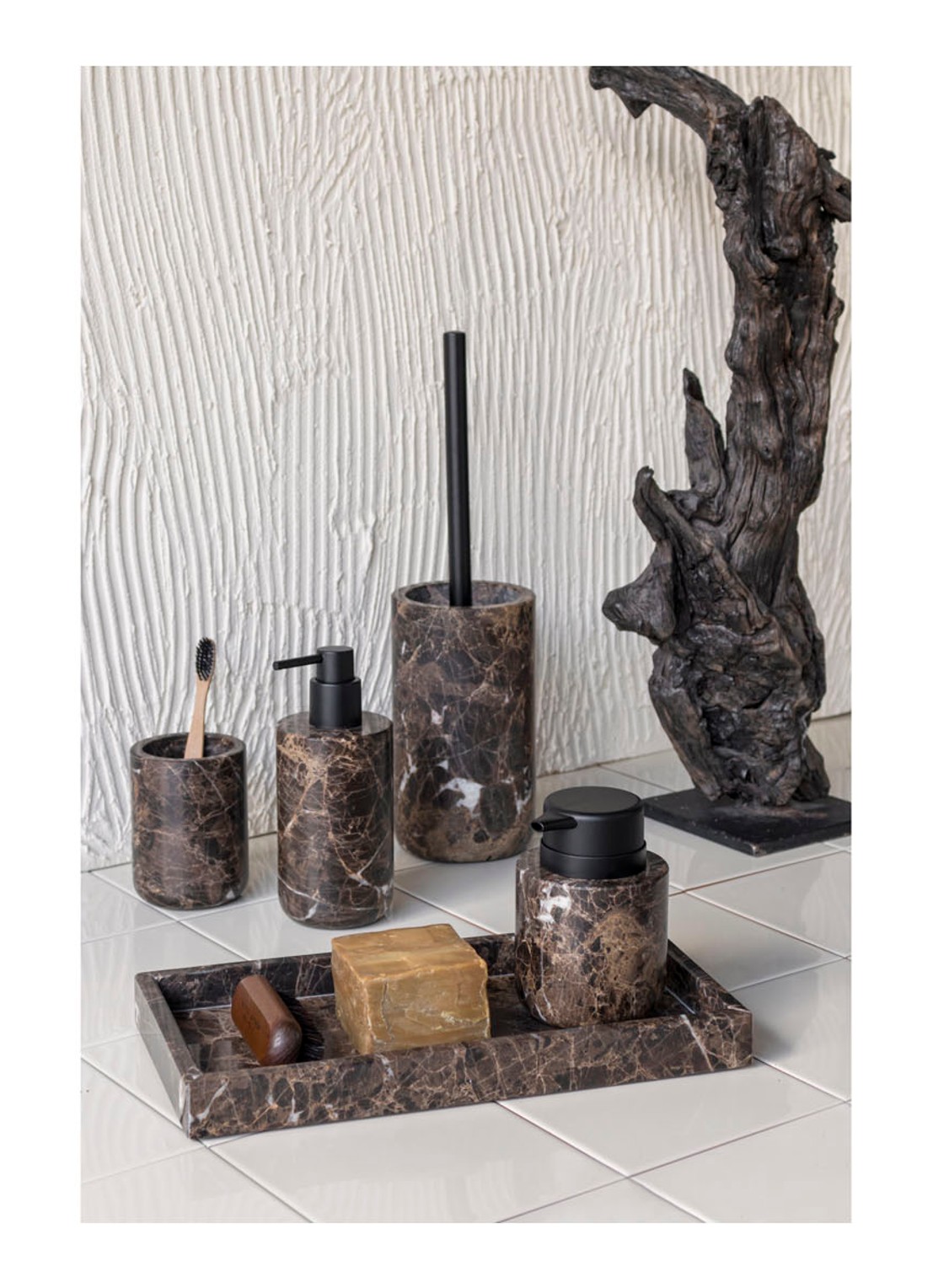 Mette Ditmer Marble opbergschaal van marmer 31 x 16 cm - detail 5 bruin