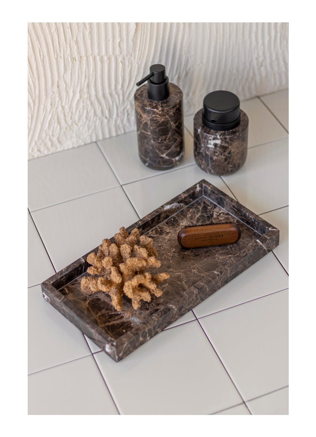 Mette Ditmer Marble opbergschaal van marmer 31 x 16 cm - voorkant 7 bruin
