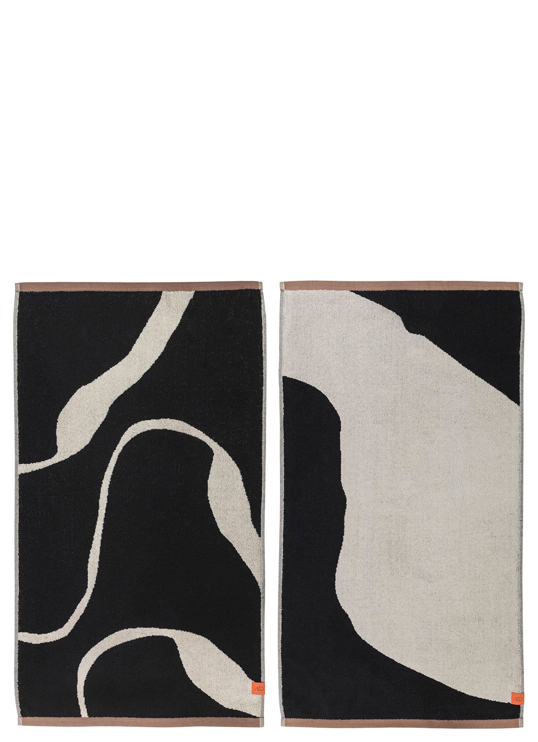 Mette Ditmer Nova Arte badhanddoek - 500 gr/m2 - 90 x 50 cm - set van 2 - voorkant 2 zwart