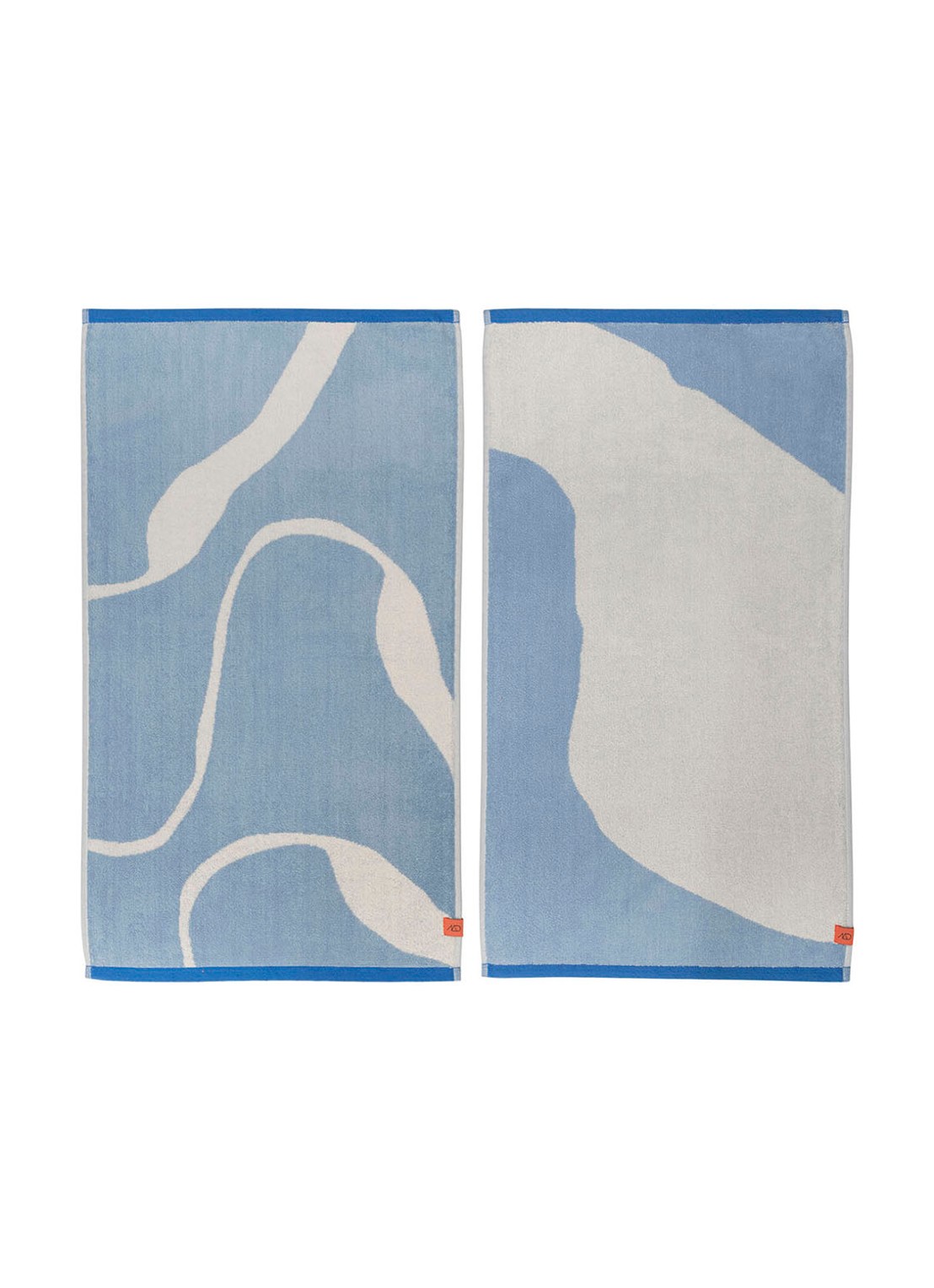 Mette Ditmer Nova Arte gast handdoeken -500 gr/m2 - 55 x 40 cm - set van 2 - voorkant 4 lichtblauw