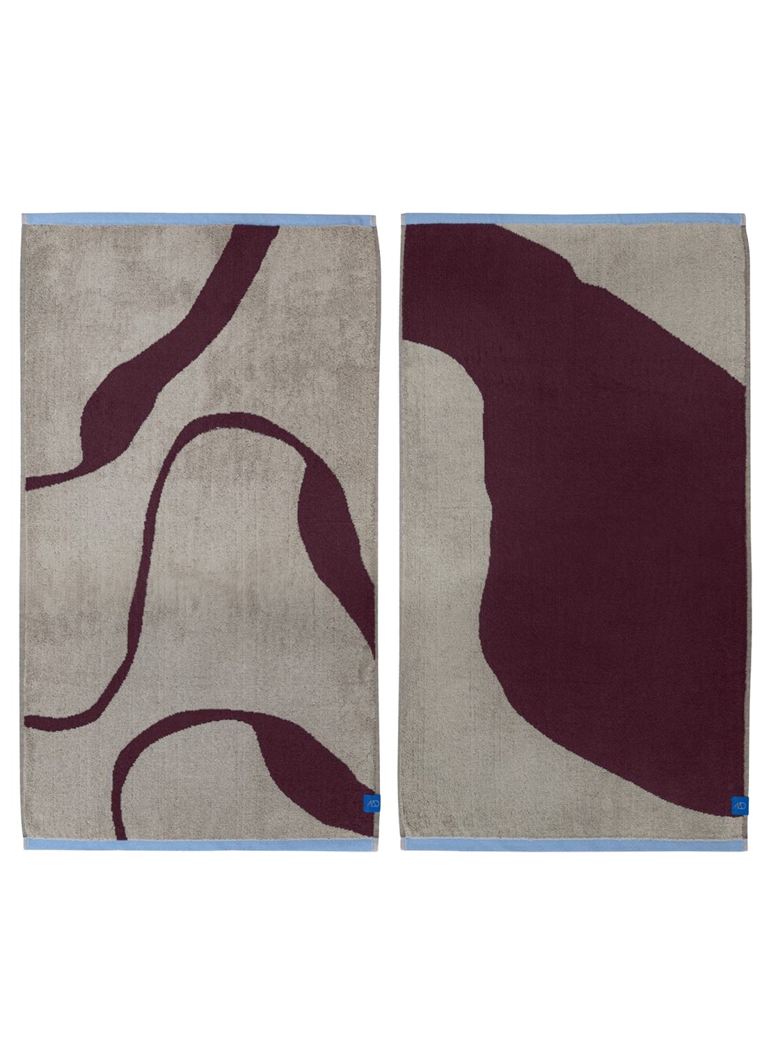 Mette Ditmer Nova Arte gastendoek - 55 x 40 cm set van 2 - voorkant 2 bordeauxrood