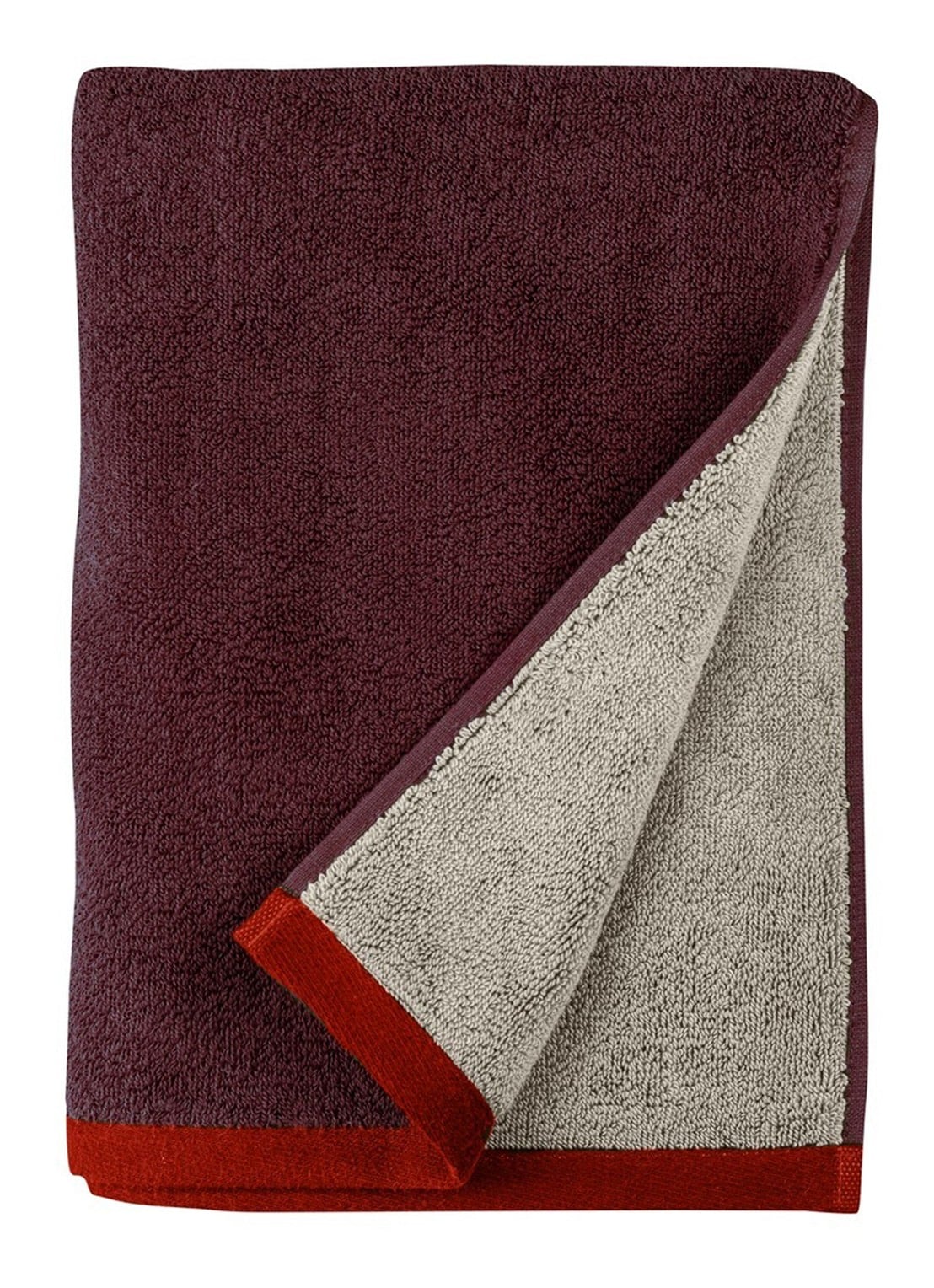 Mette Ditmer Soft badhanddoek - 70 x 133 cm - voorkant bordeauxrood
