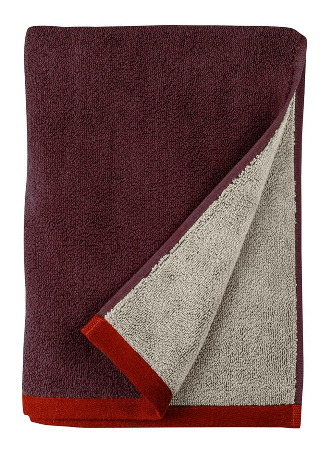 Mette Ditmer Soft badhanddoek - 90 x 50 cm - voorkant bordeauxrood