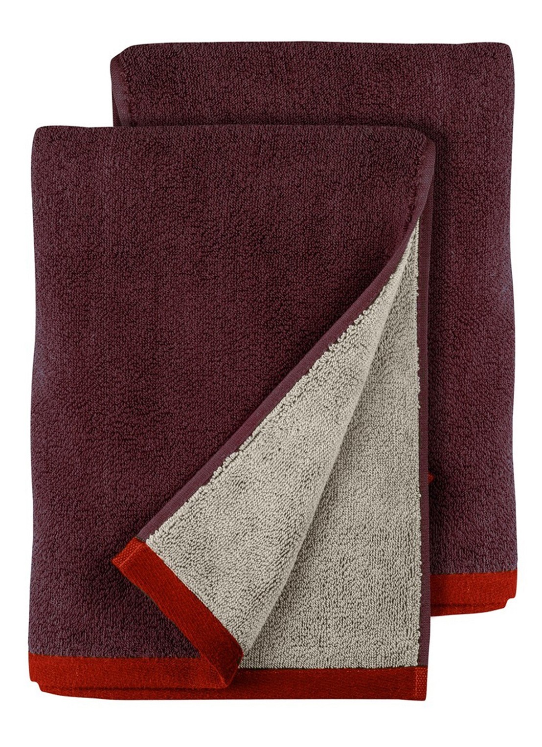 Mette Ditmer Soft gastendoek - 55 x 40 cm set van 2 - voorkant bordeauxrood