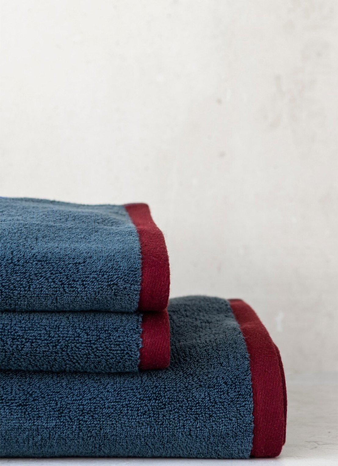 Mette Ditmer Soft gastendoek - 55 x 40 cm set van 2 - achterkant donkerblauw