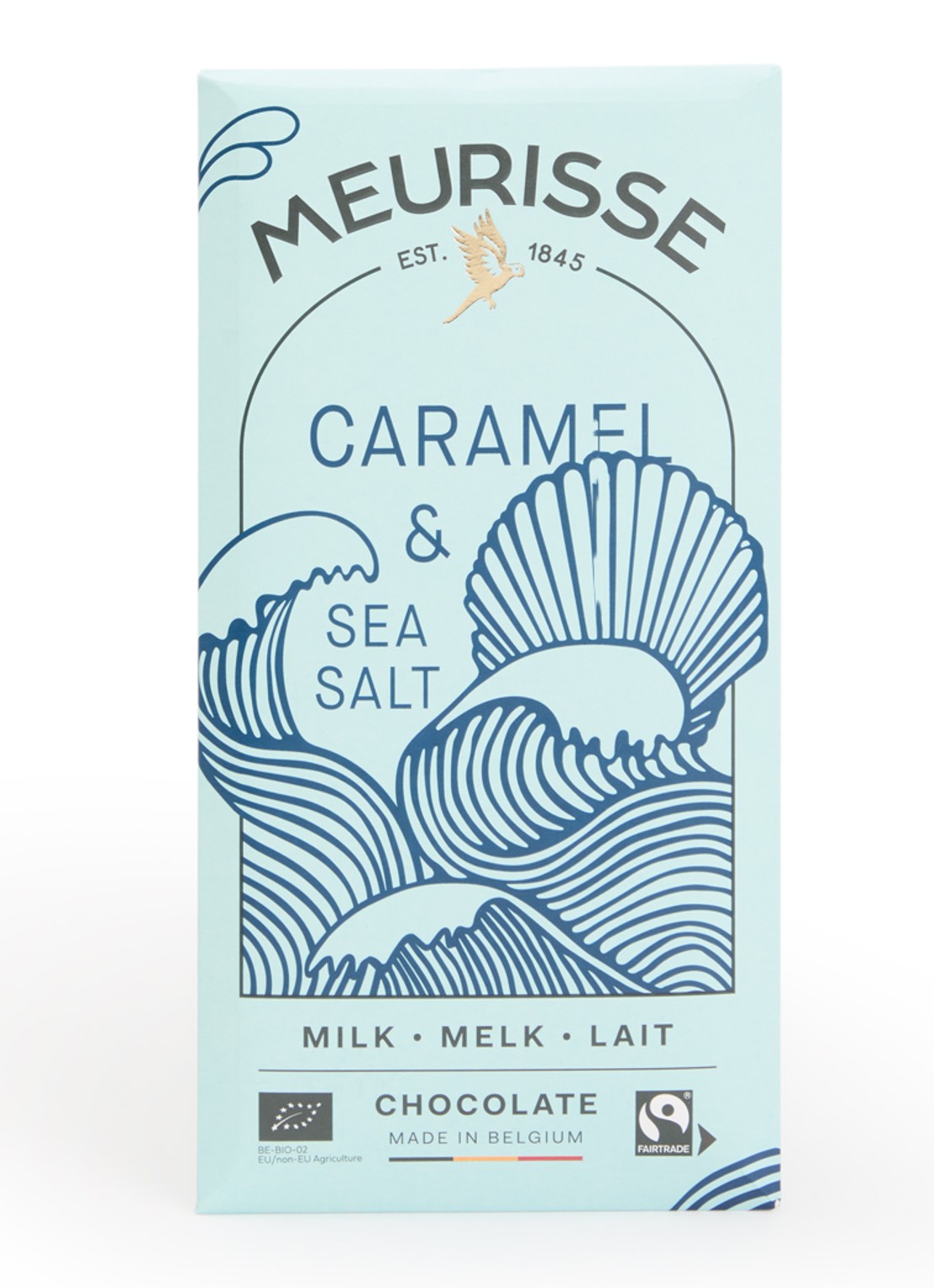 Meurisse Caramel Seasalt melk chocoladereep 100 gram - voorkant 2 undefined