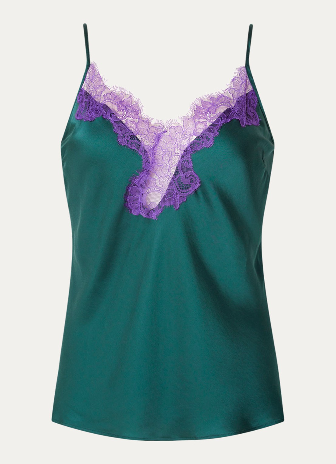 Mey Camisole pyjamatop - voorkant donkergroen