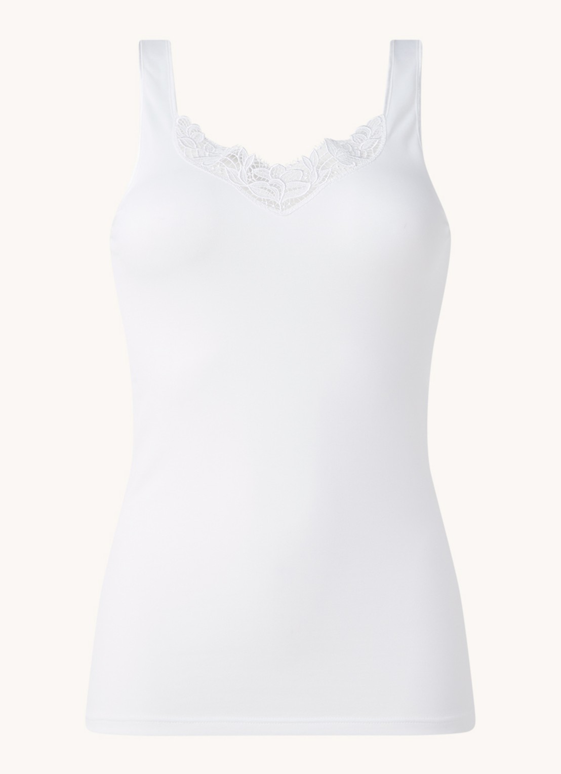 Mey Emotion Elegance singlet met inzet van kant - voorkant 3 wit