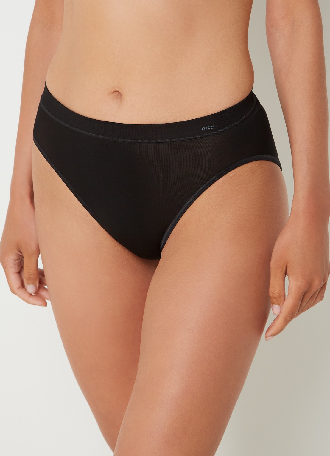 Mey Emotion Jazz slip met logo - detail zwart