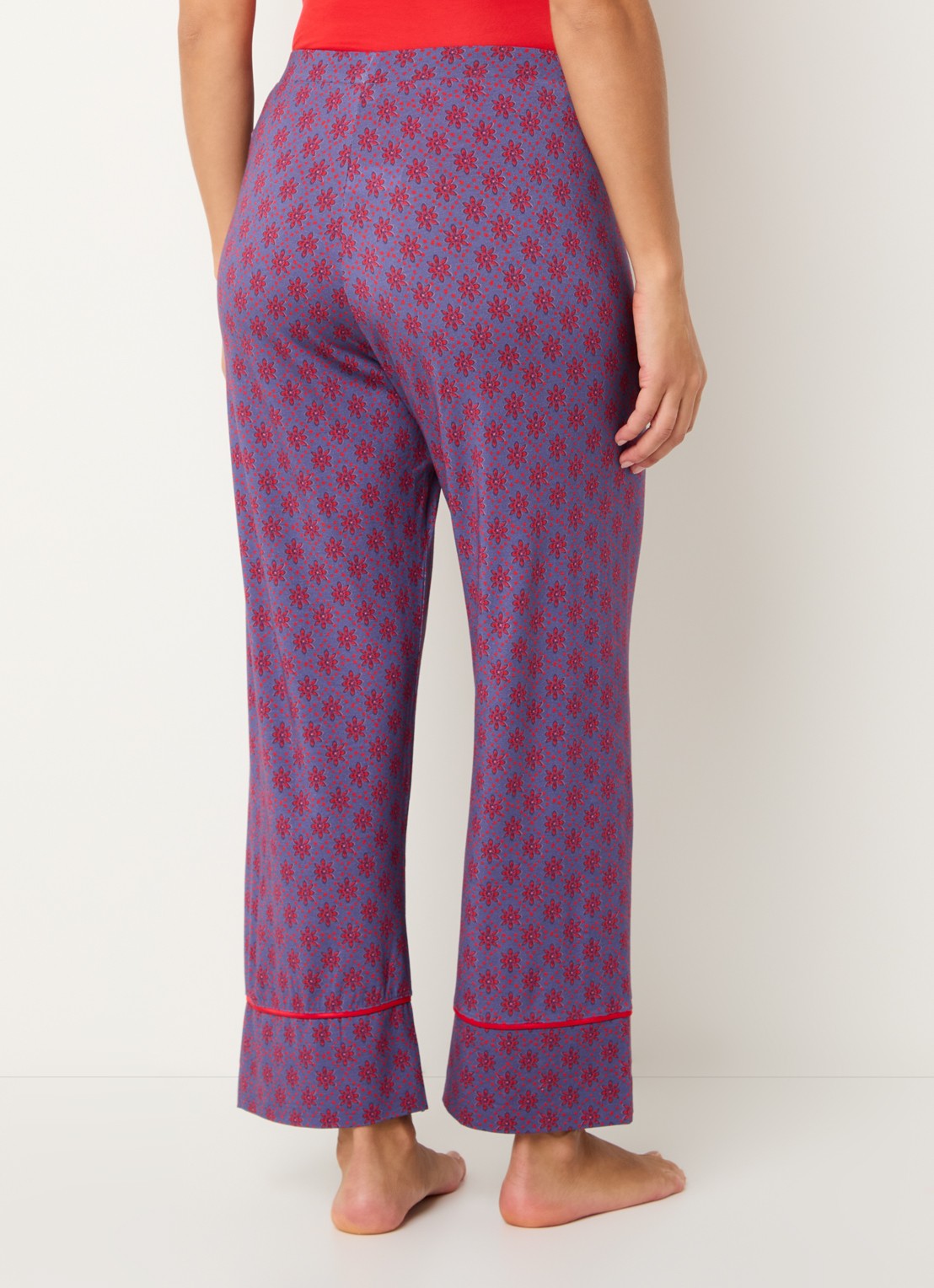 Mey High waist wide fit pyjamabroek met print - achterkant paars