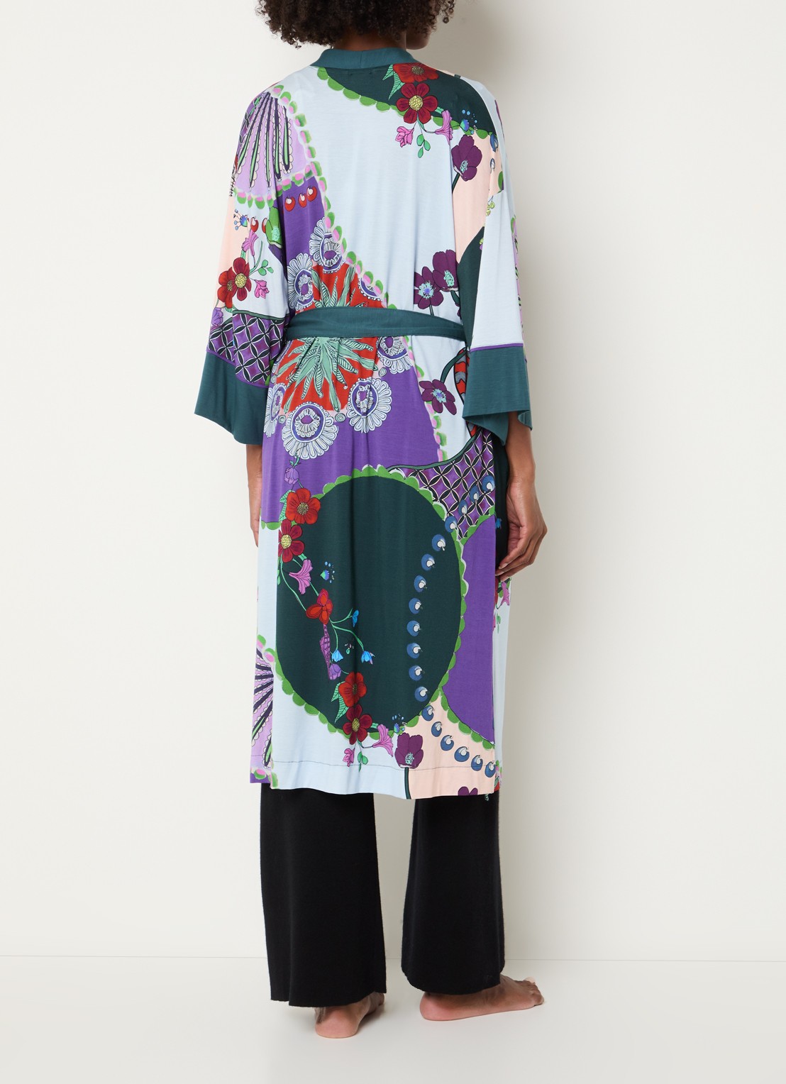 Mey Kimono met print - achterkant 3 donkergroen