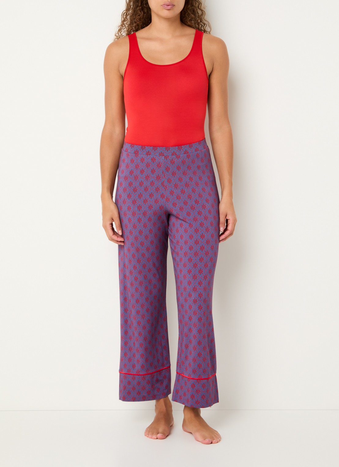 Mey Pyjama top met ronde hals - voorkant 4 rood