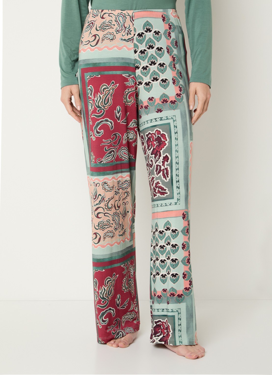 Mey Pyjamabroek met print - detail 4 zeegroen
