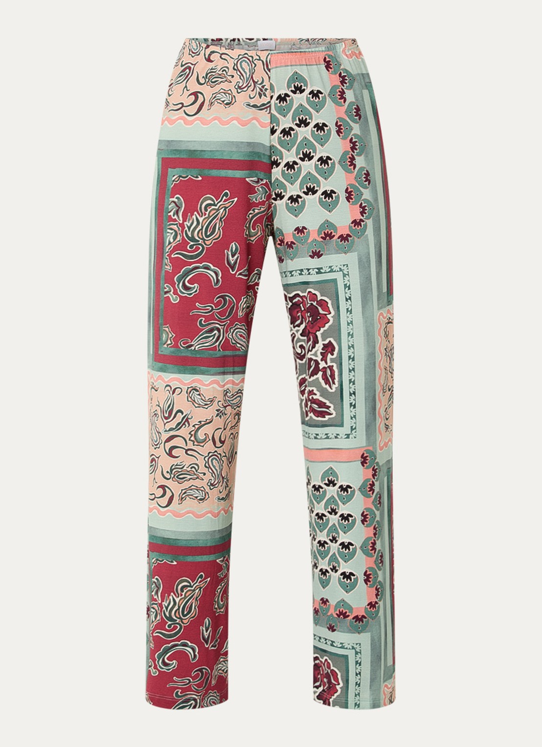 Mey Pyjamabroek met print - voorkant zeegroen