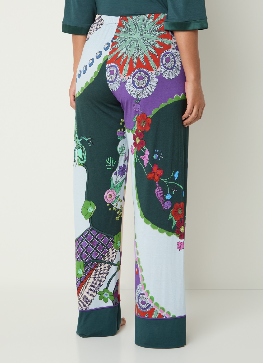 Mey Pyjamabroek met print - achterkant 2 zeegroen