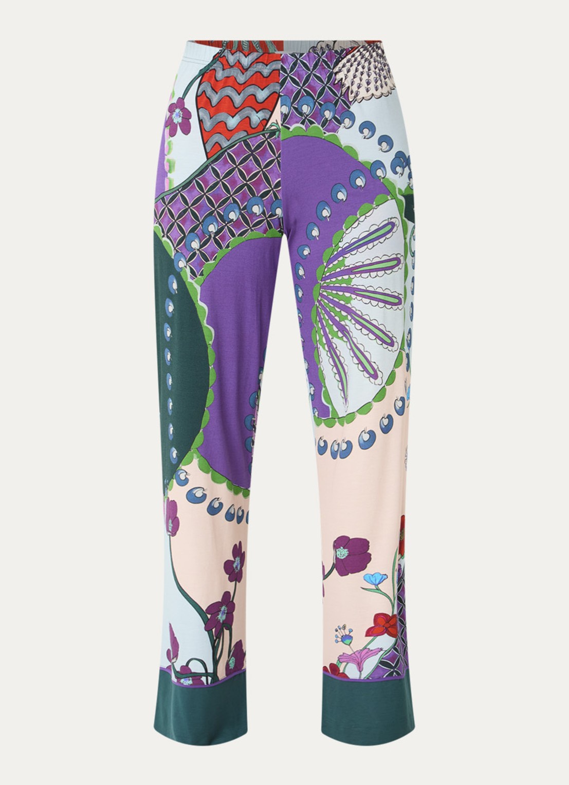 Mey Pyjamabroek met print - voorkant 3 zeegroen