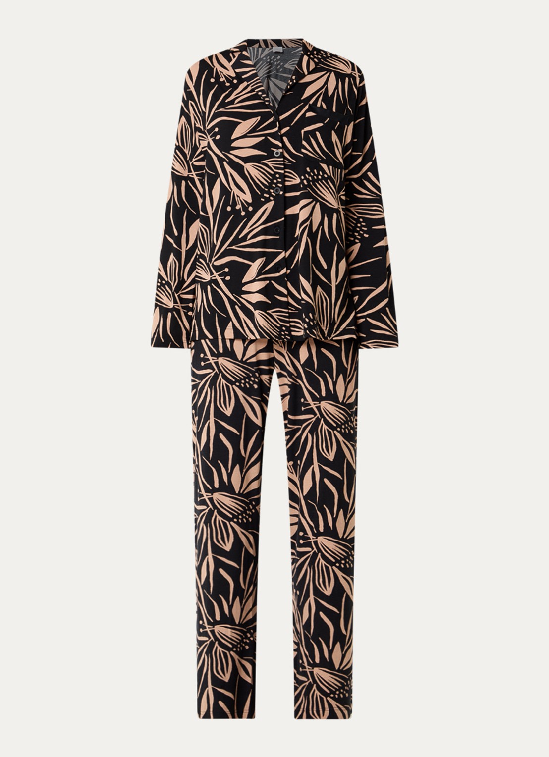 Mey Pyjamaset met print - voorkant 3 zwart