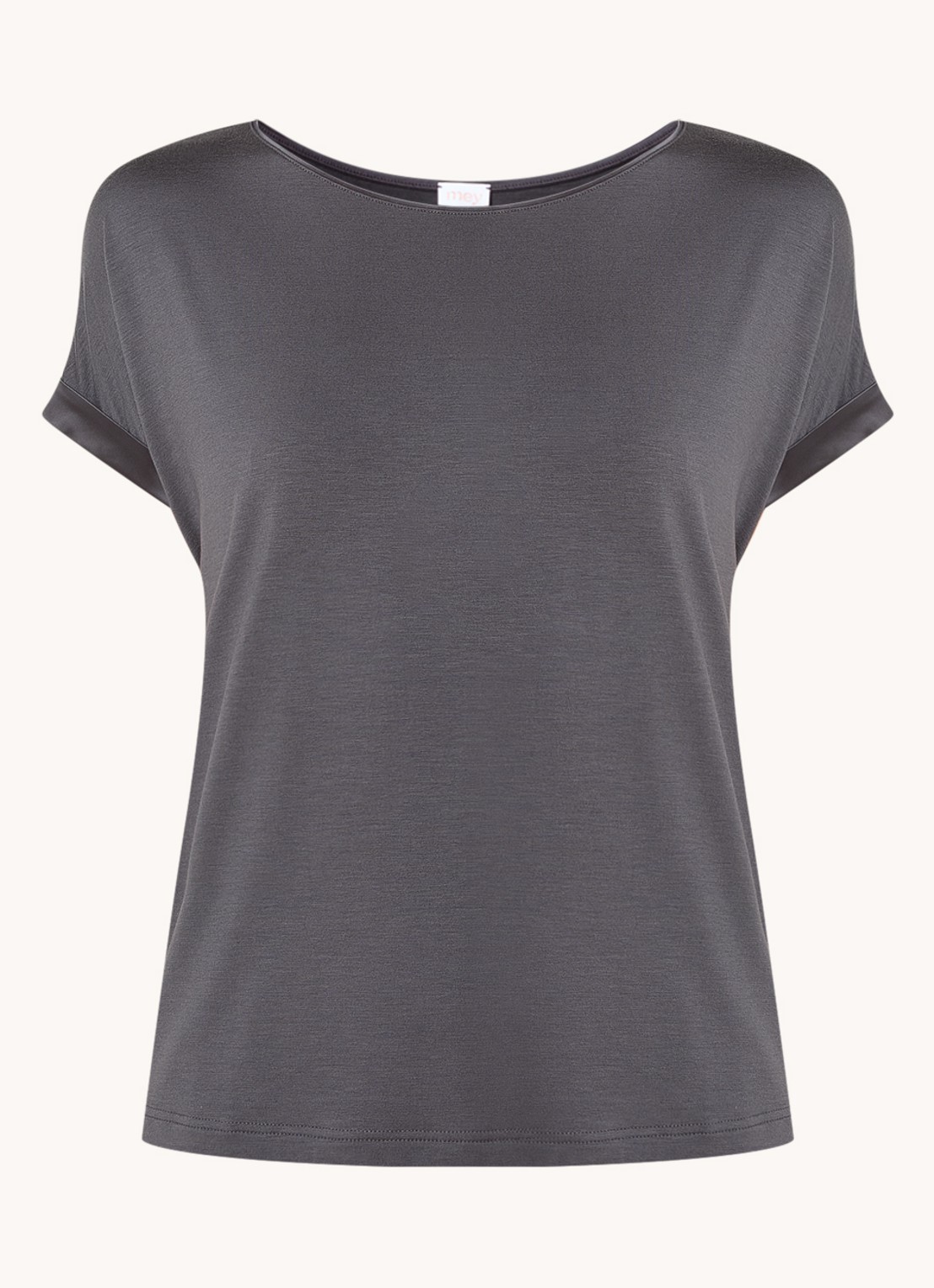 Mey Pyjamatop met contrast - voorkant middengrijs