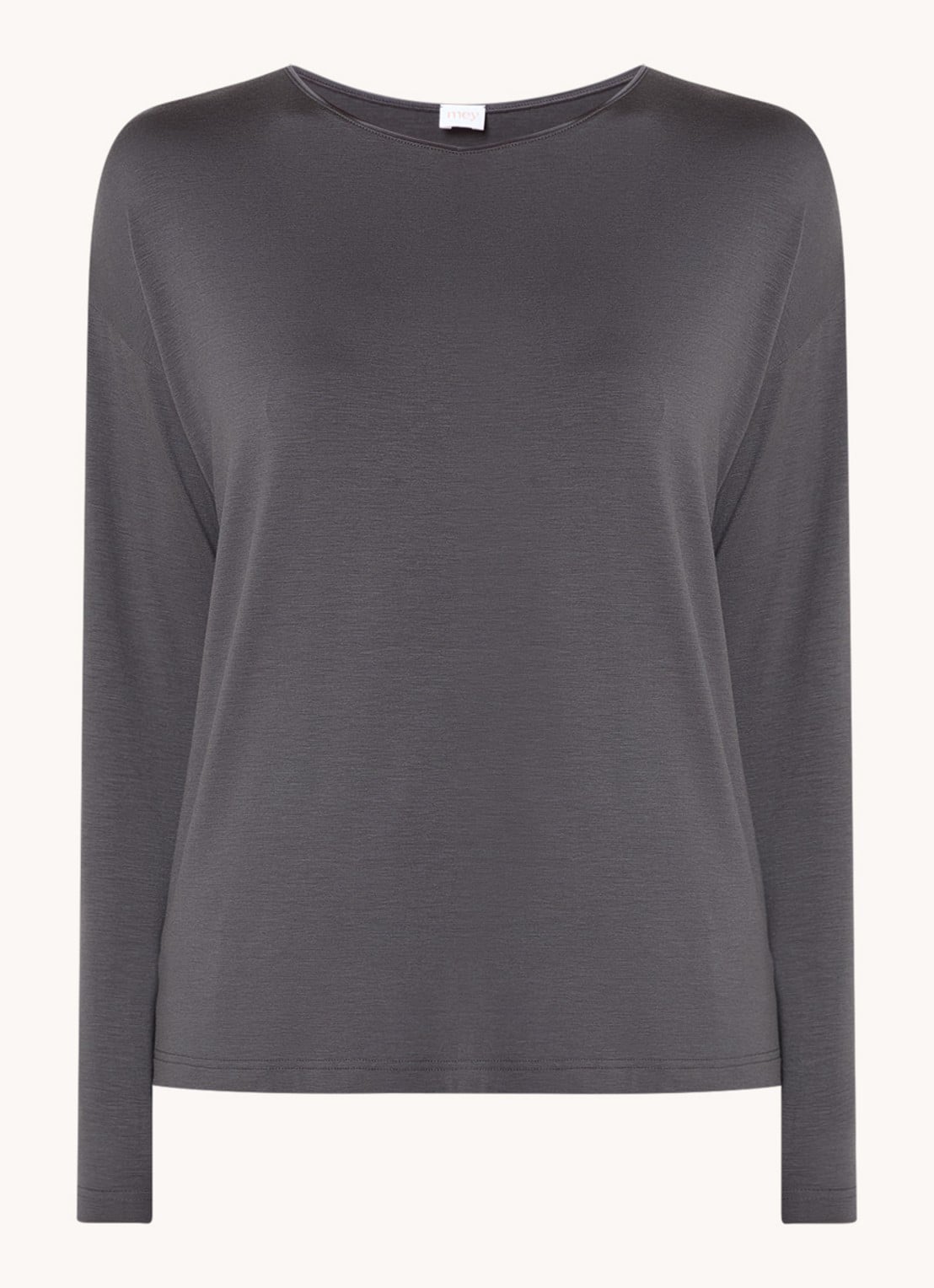 Mey Pyjamatop met ronde hals - voorkant 3 middengrijs