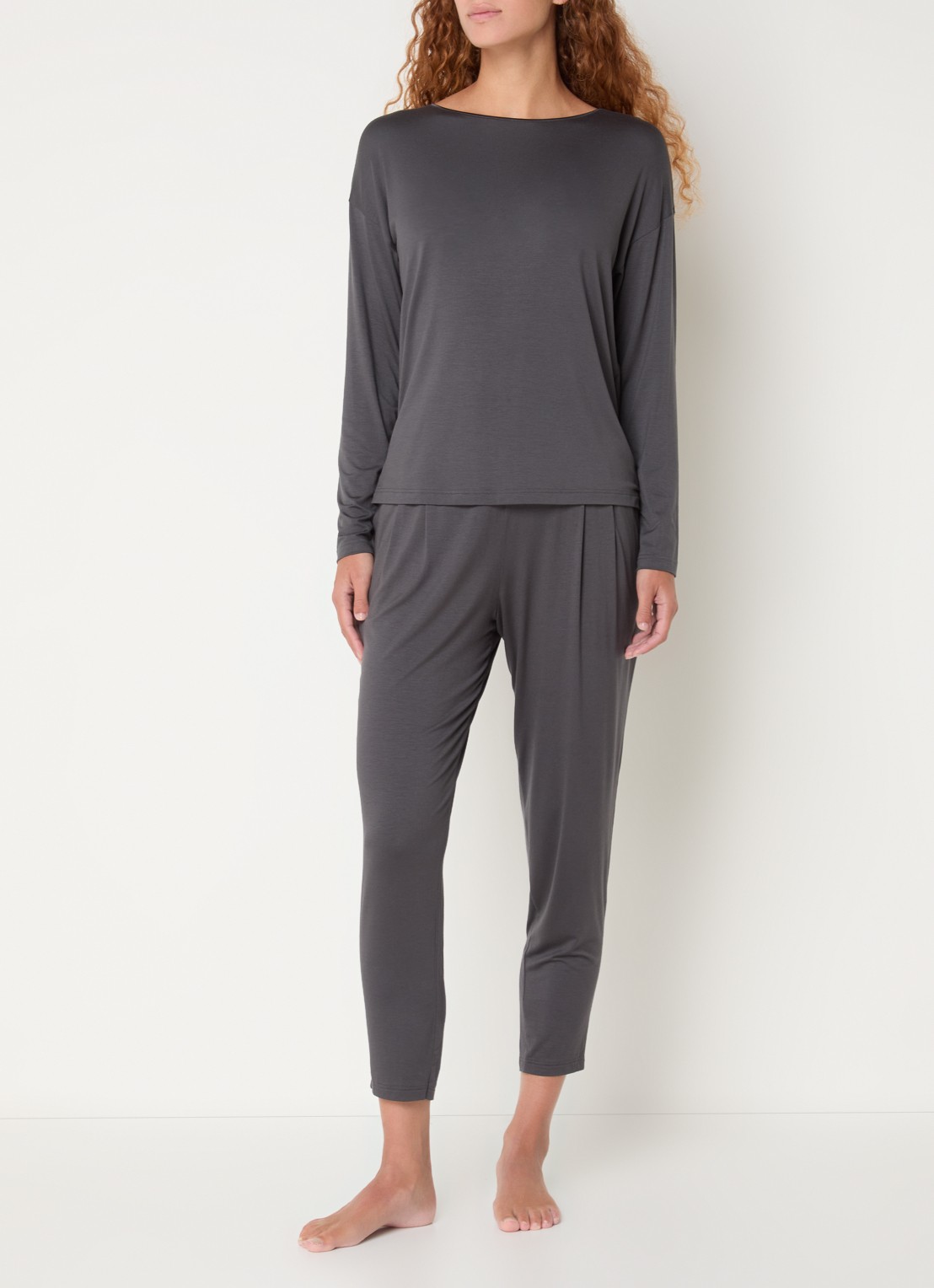 Mey Pyjamatop met ronde hals - voorkant 4 middengrijs