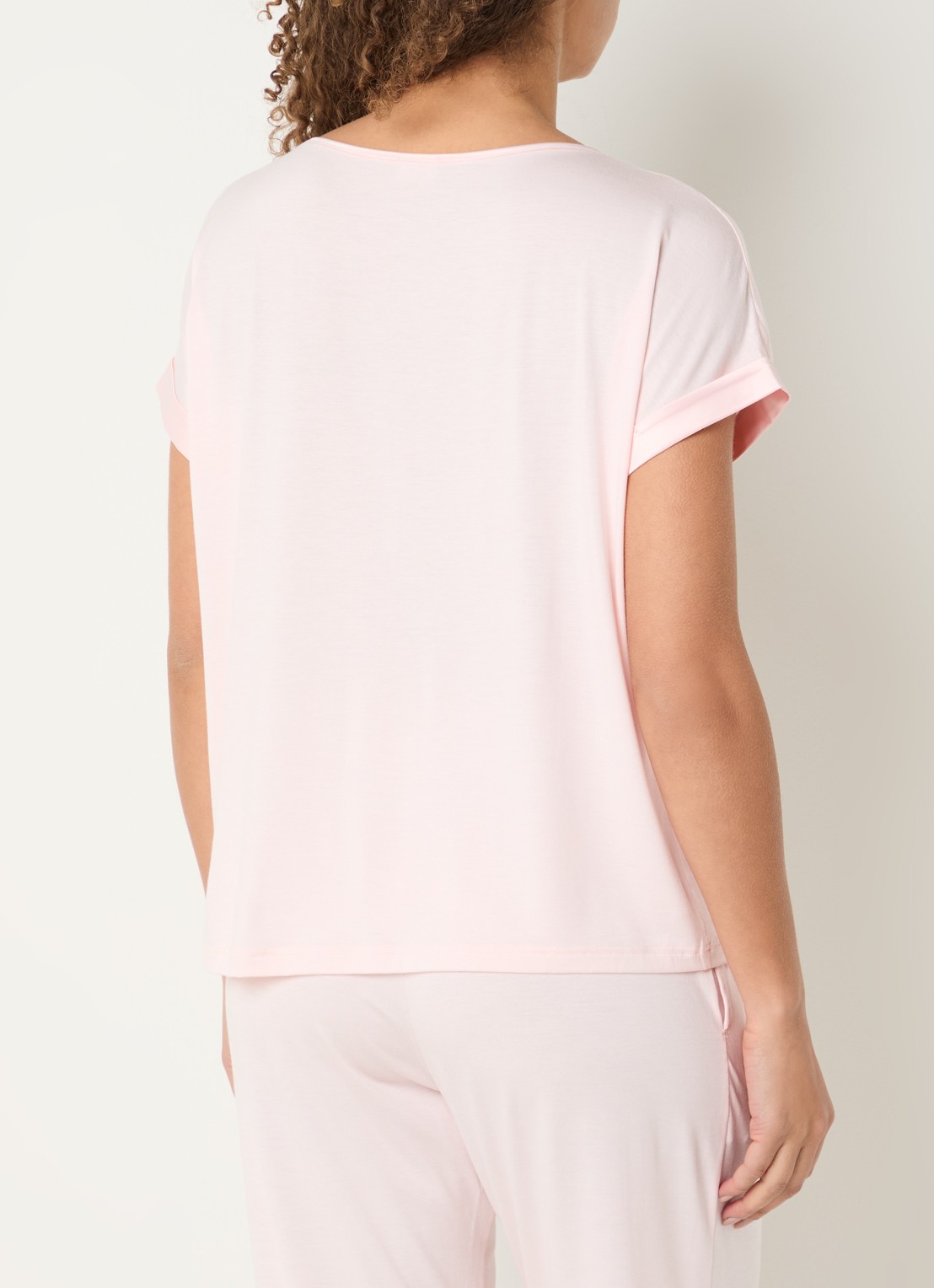 Mey Pyjamatop met ronde hals - achterkant roze