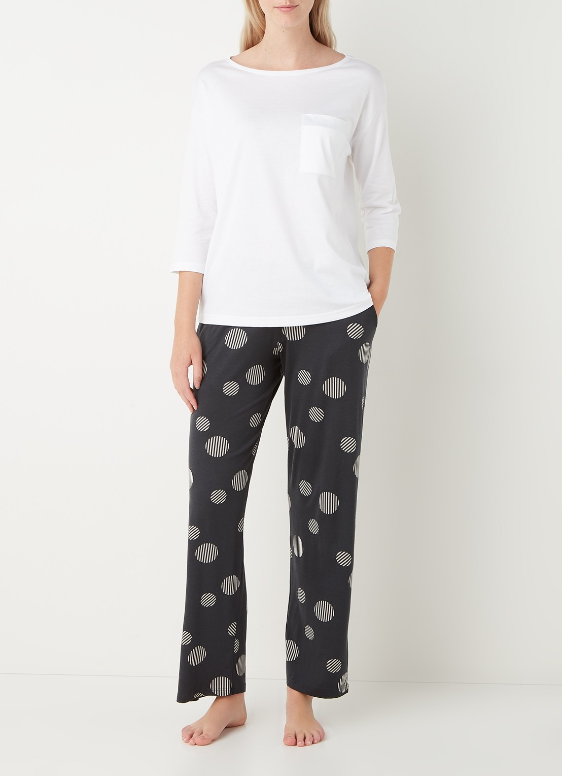 Mey Sleepsation pyjamatop met driekwart mouw - voorkant 3 wit