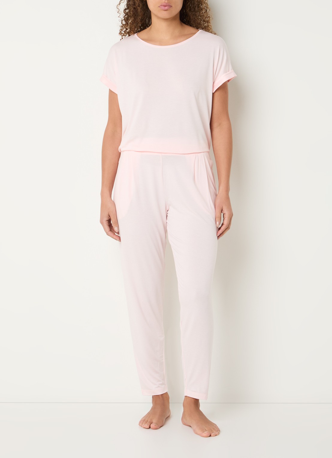Mey Slim fit pyjamabroek - voorkant 3 roze