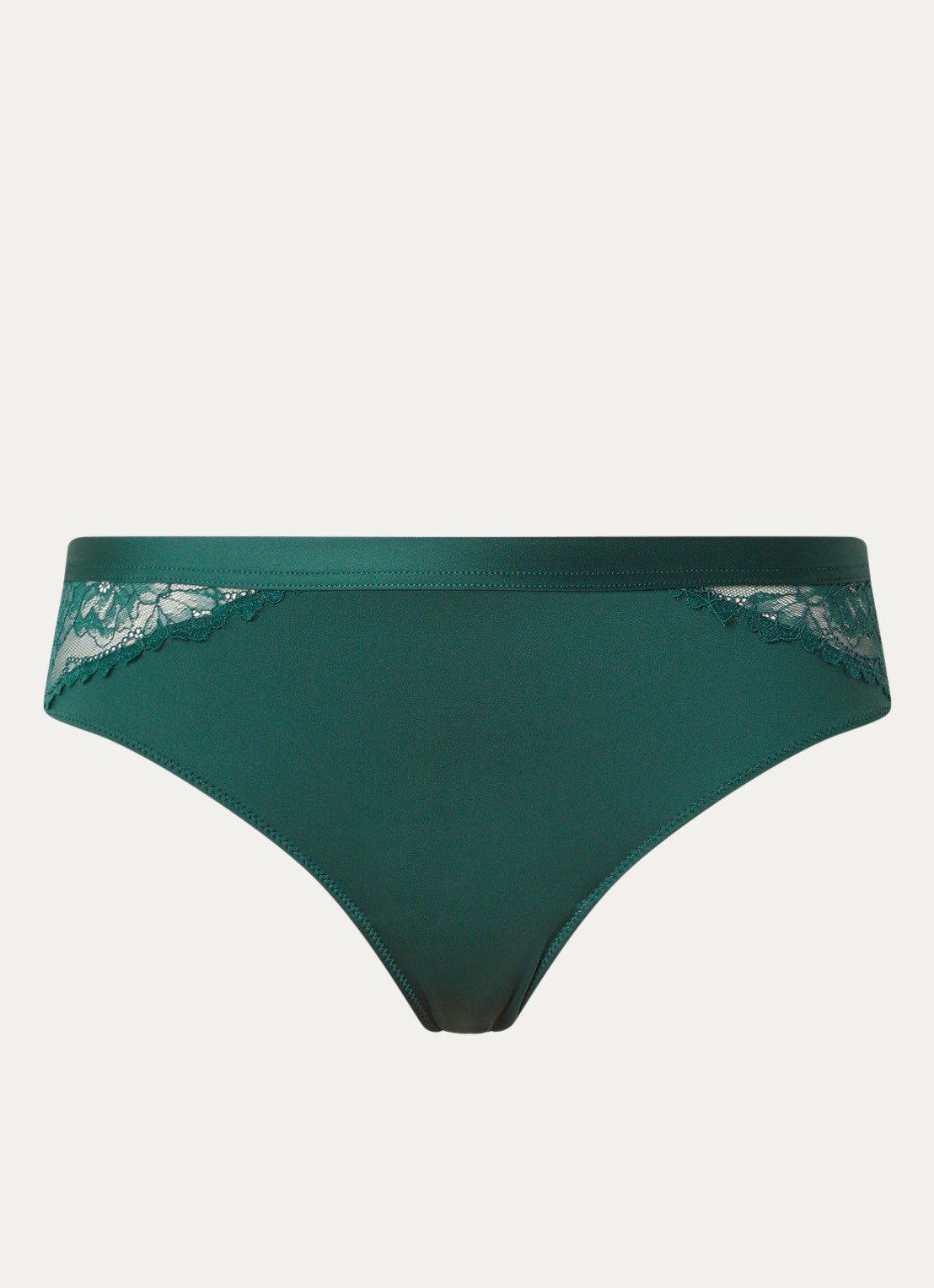 Mey Slip met kant - voorkant donkergroen