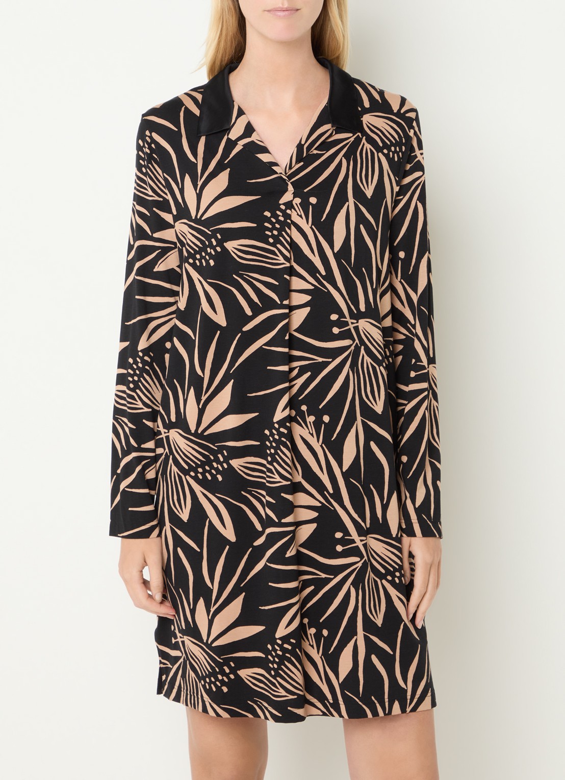Mey Slipdress met print - detail zwart