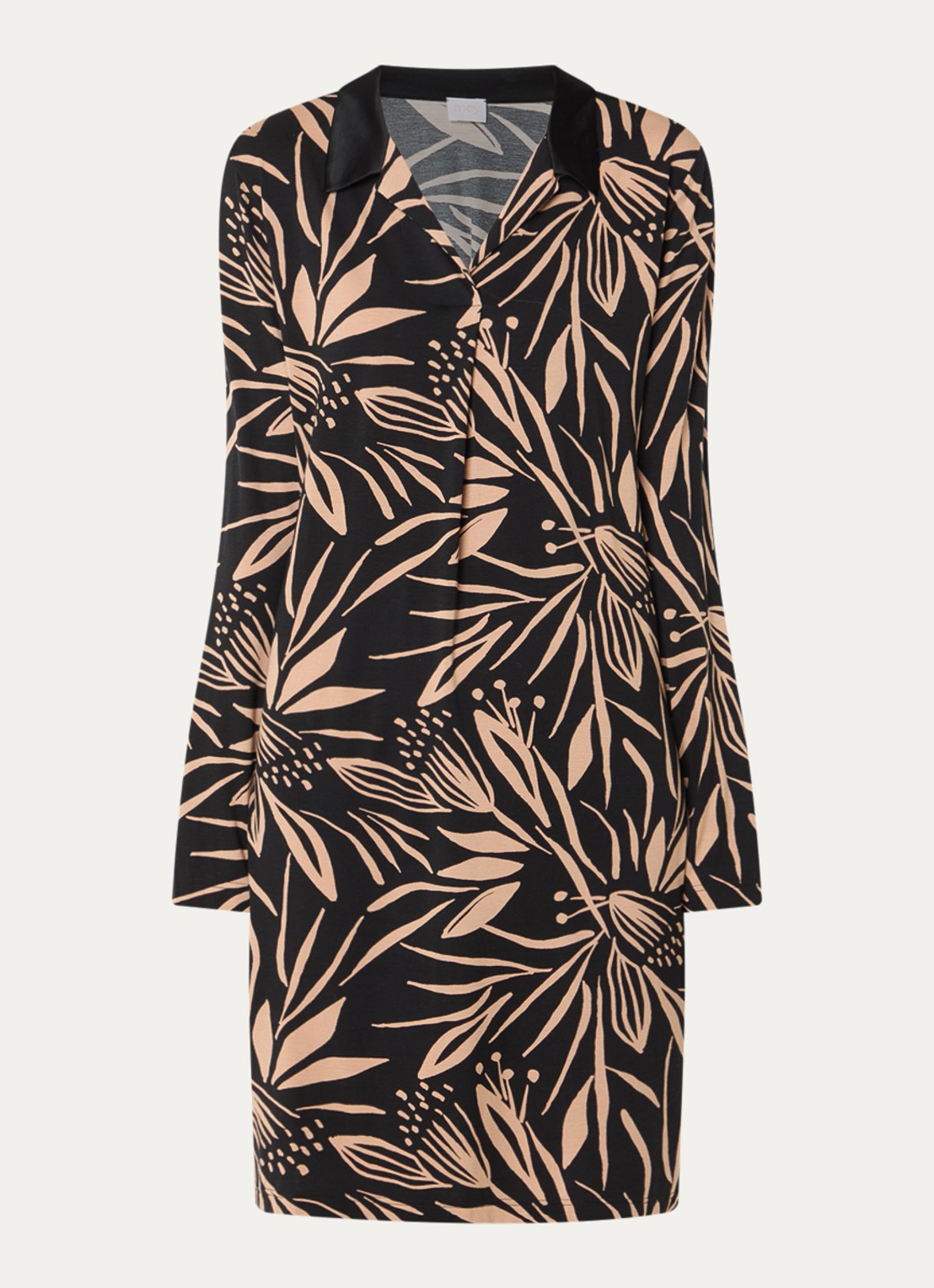 Mey Slipdress met print - voorkant 3 zwart