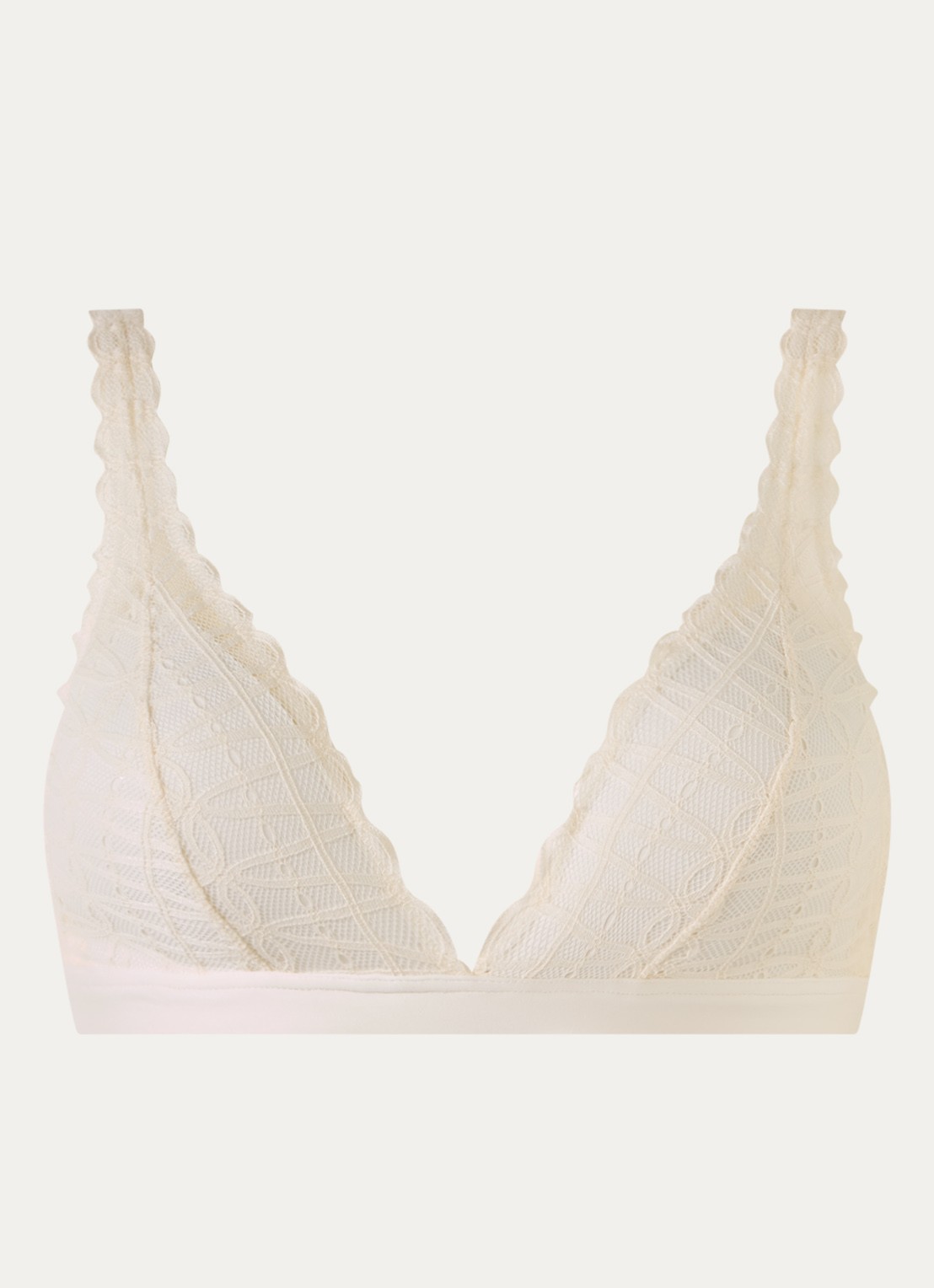 Mey Voorgevormde bralette met overlay van kant - voorkant gebroken wit