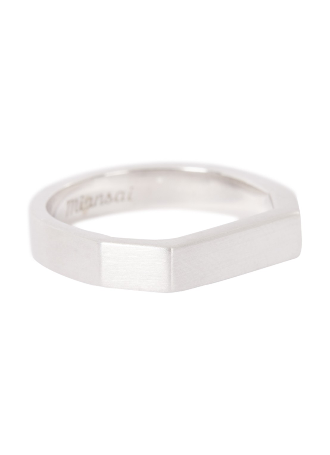 Miansai Hex ring van zilver - voorkant 2 zilver