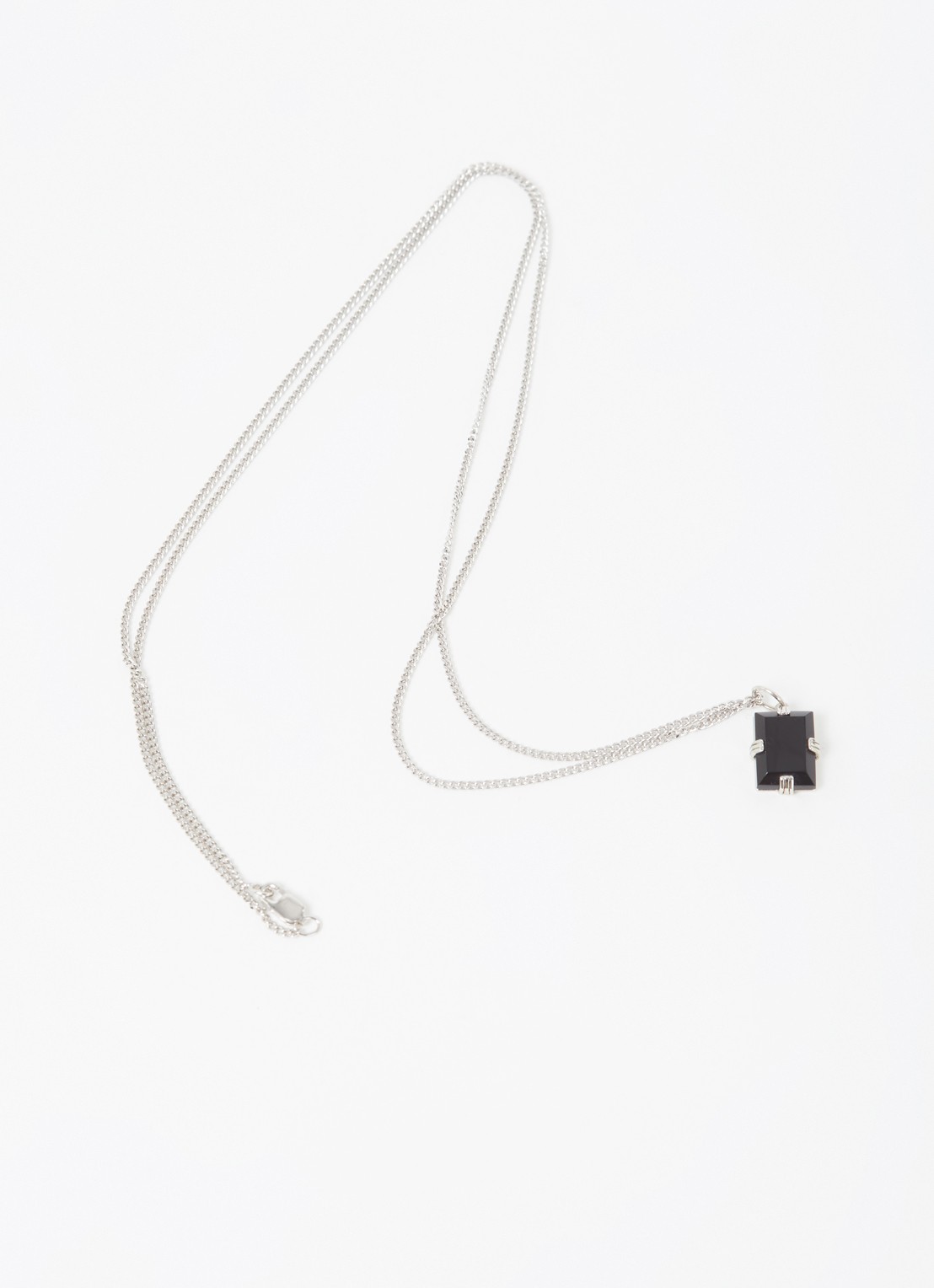 Miansai Lennox ketting van zilver met steen - voorkant 2 zilver