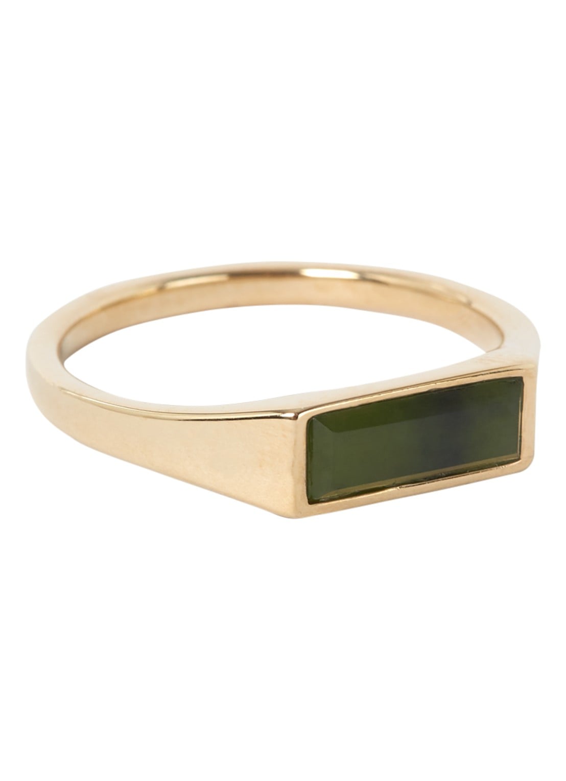 Miansai Thin Lennox Jasper ring verguld - voorkant goud