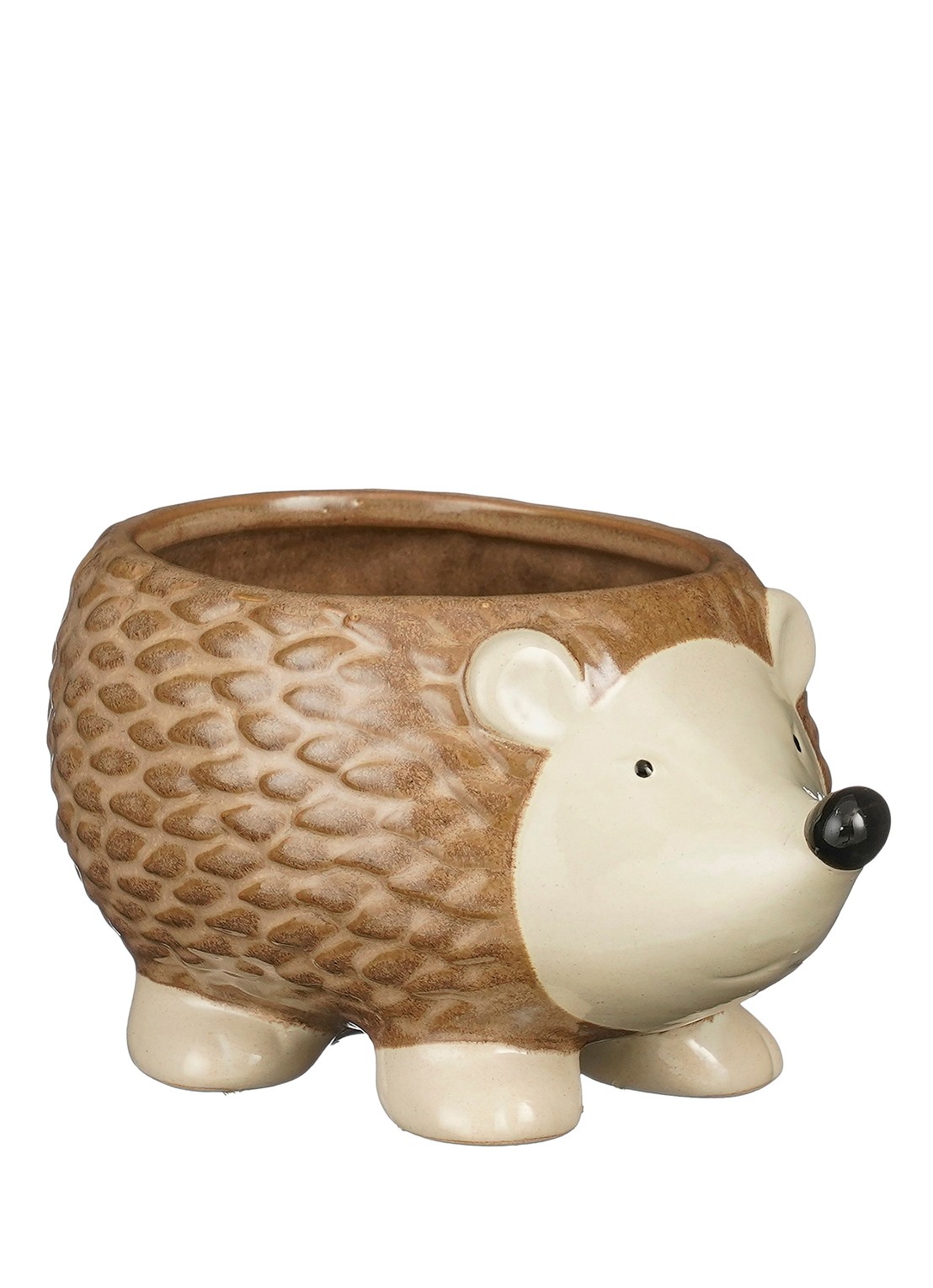 Mica Decorations Egel pot 17,5 cm - voorkant bruin