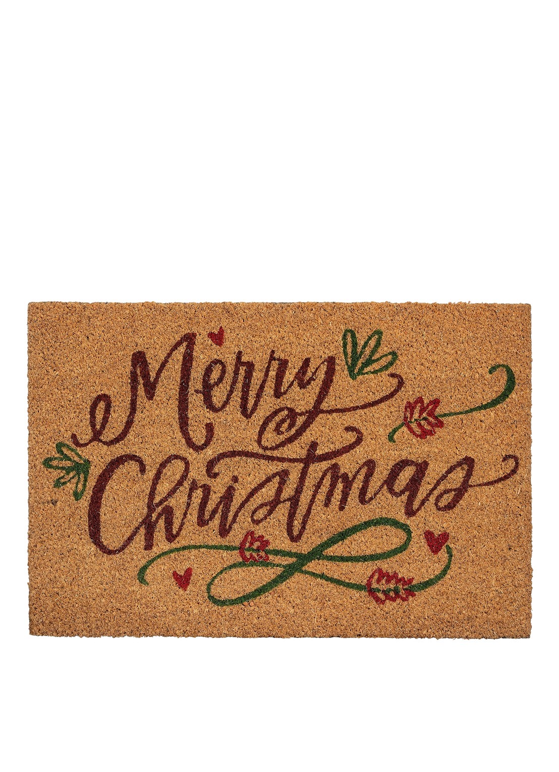 Mica Decorations Merry Christmas deurmat 60 x 40 cm - voorkant bruin