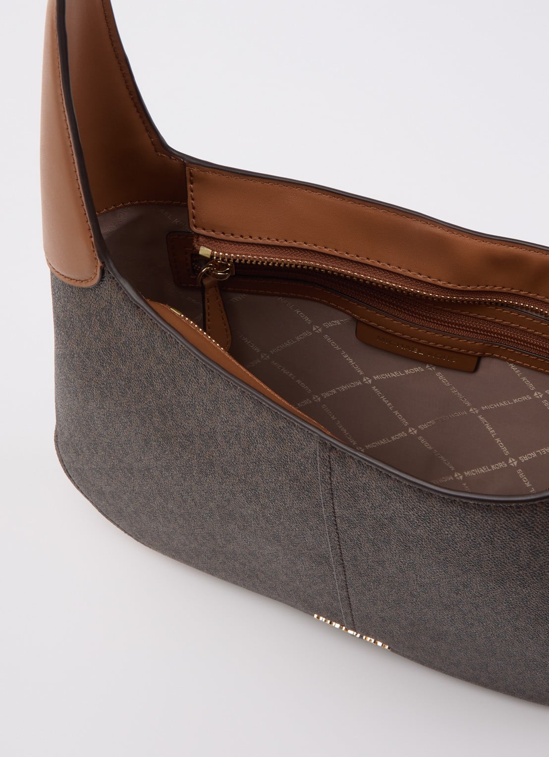 Michael Kors Alice schoudertas met logoprint - detail 2 bruin