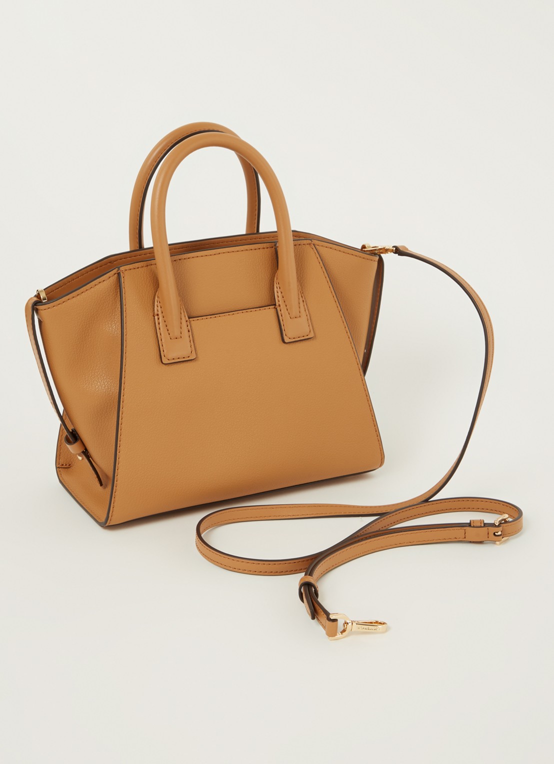 Michael Kors Avril Small handtas van leer  - achterkant 4 cognac