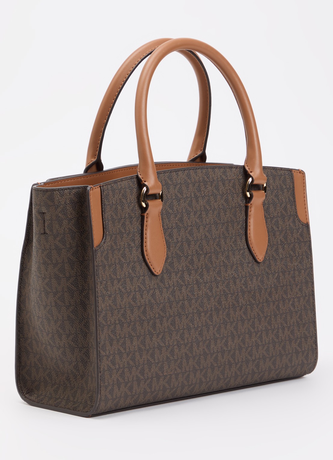 Michael Kors Becca handtas met logoprint en afneembare schouderriem  - achterkant 7 bruin