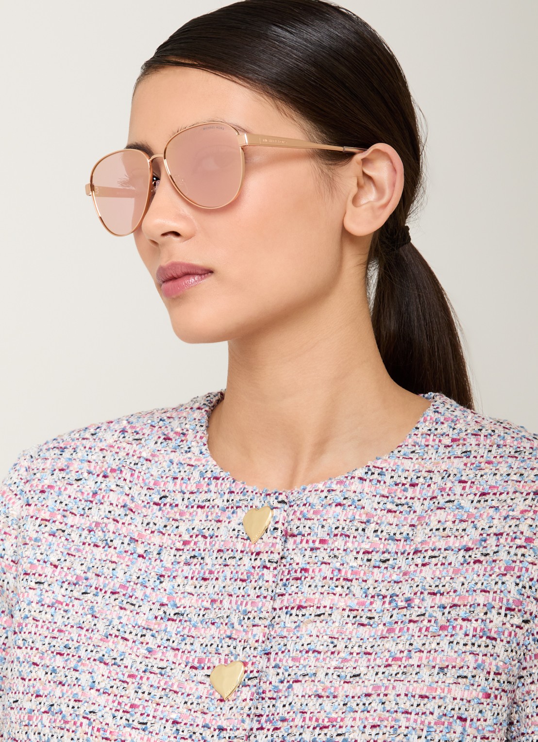 Michael Kors Biarritz zonnebril MK1160 - voorkant 5 roségoud