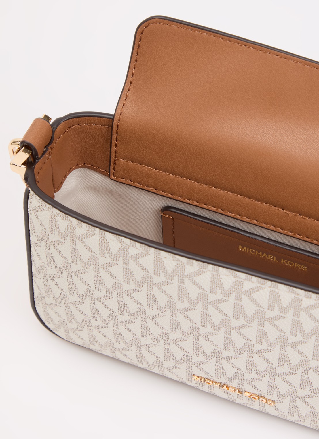 Michael Kors Bryant crossbodytas met logoprint en afneembare schouderriem  - detail 5 gebroken wit