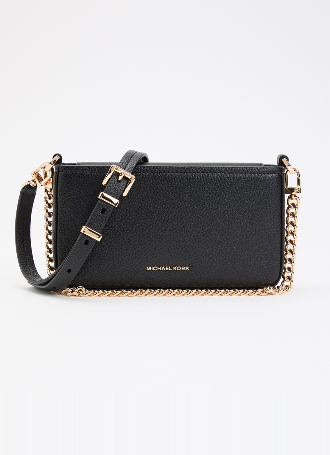 Michael Kors Bryant crossbodytas van leer met afneembare schouderriem - voorkant zwart